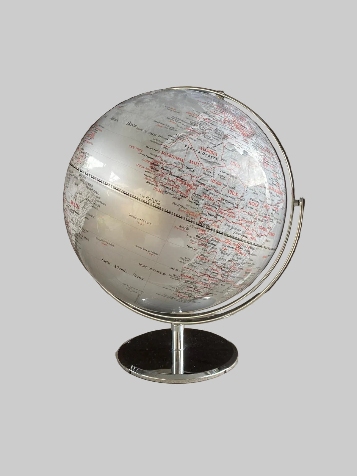 Luxury Dual-Axis Desk Globe – Silver Design Globe by Emform Gagarin Troika