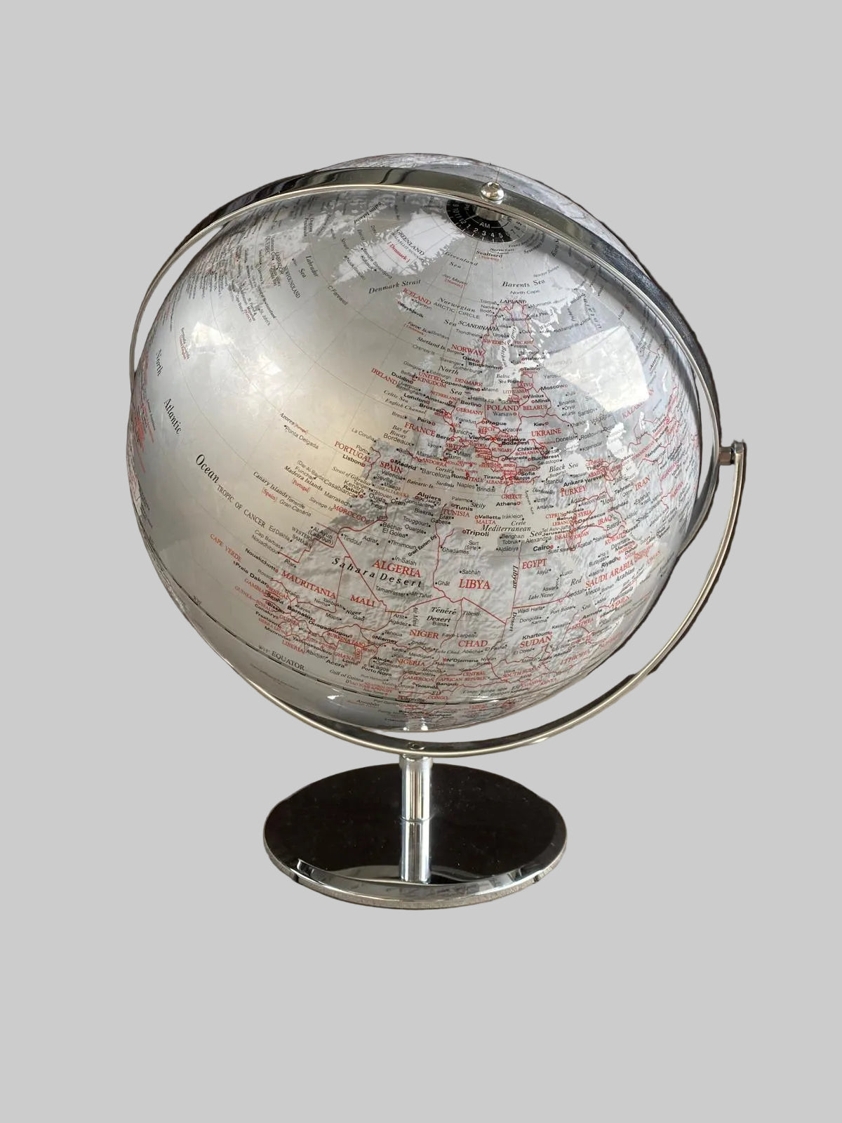 Luxury Dual-Axis Desk Globe – Silver Design Globe by Emform Gagarin Troika