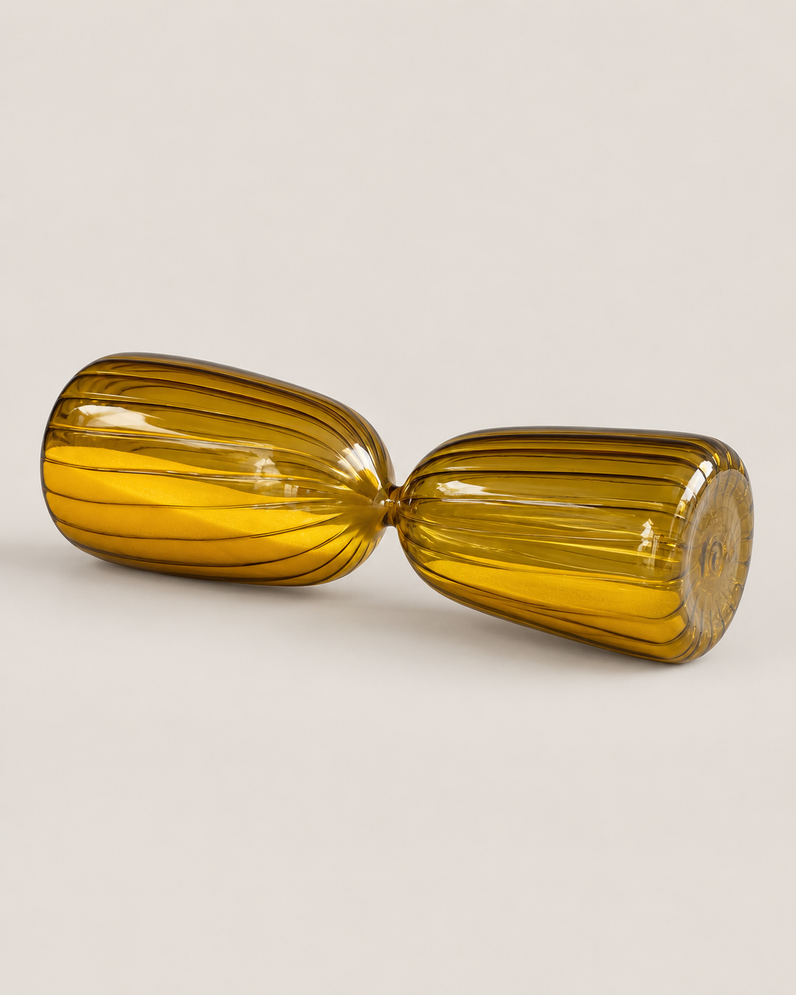 Elegant Minimalist Amber Glass Hourglass / Sand Timer – Sleek Cylindrical Design