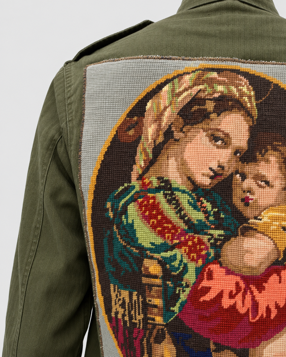 Fine-Art Artifact "Madonna"  Woven-Artisan Combat Military Jacket J+B Studio