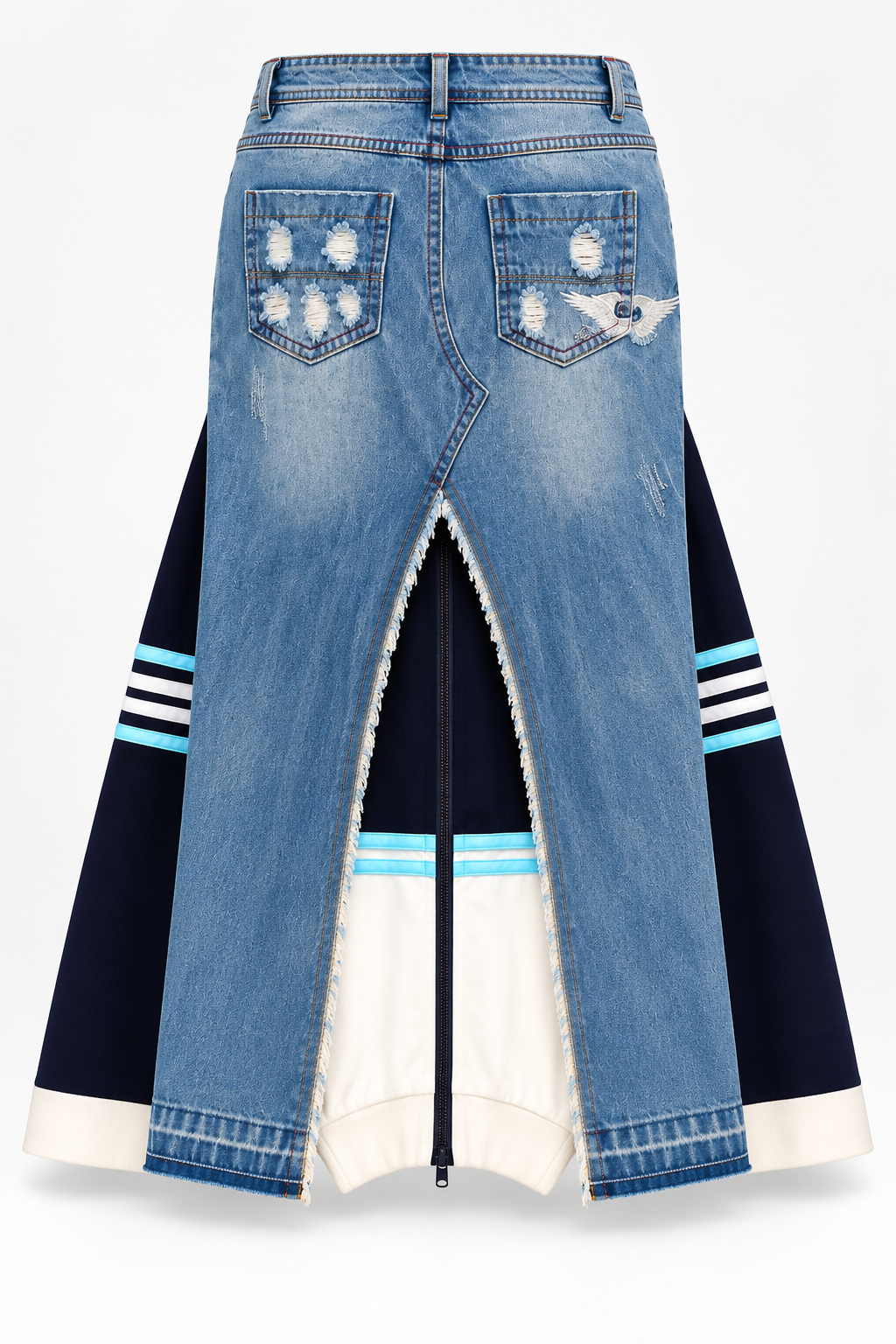 Avantgarde deconstructed Hybrid Maxi Streetwear Skirt by J+B Studio