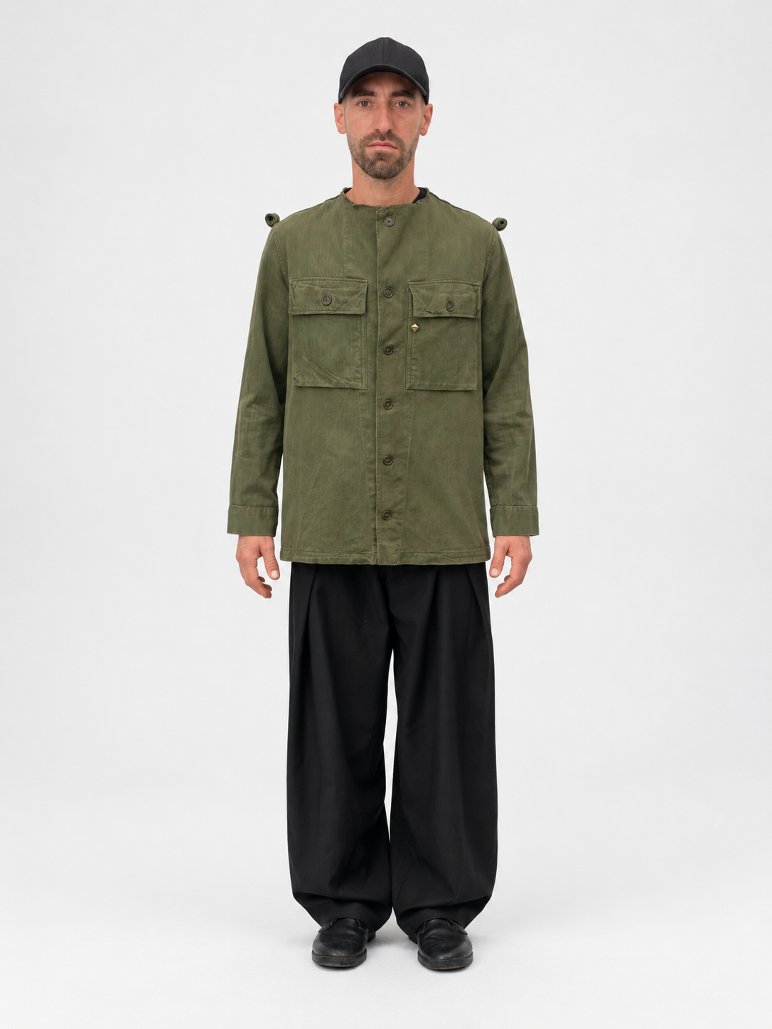 Custom Renaissance Woven Townscape Field Military Jacket by J+B Studio