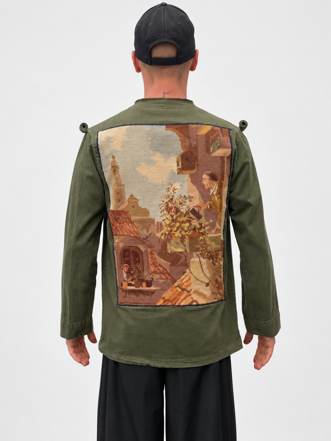 Custom Renaissance Woven Townscape Field Military Jacket by J+B Studio
