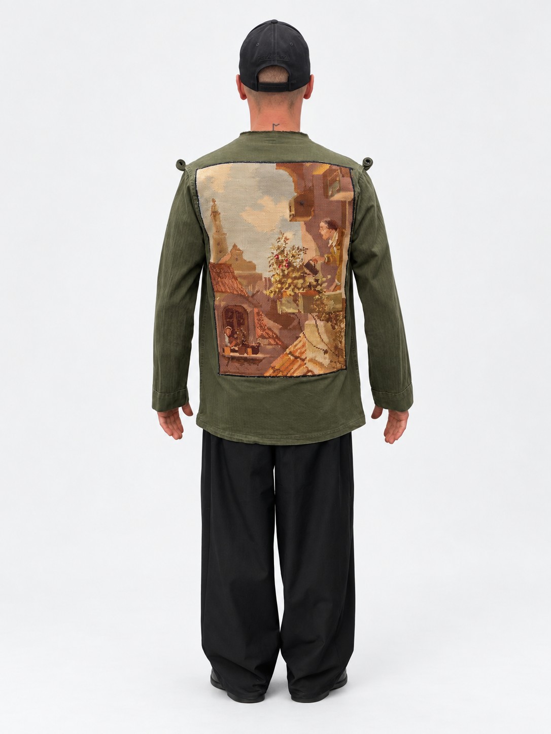 Custom Renaissance Woven Townscape Field Military Jacket by J+B Studio