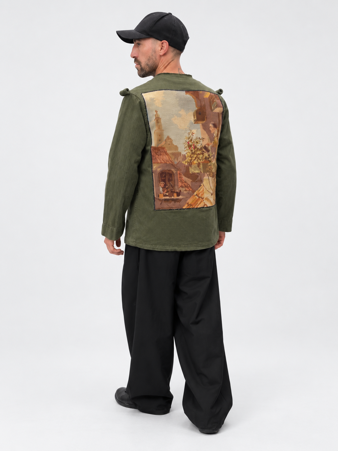 Custom Renaissance Woven Townscape Field Military Jacket by J+B Studio