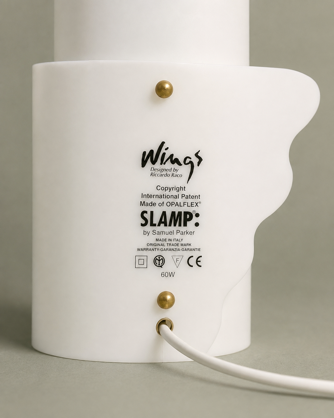 Pair of Wings Lamps designed by Riccardo Raco for Slamp
