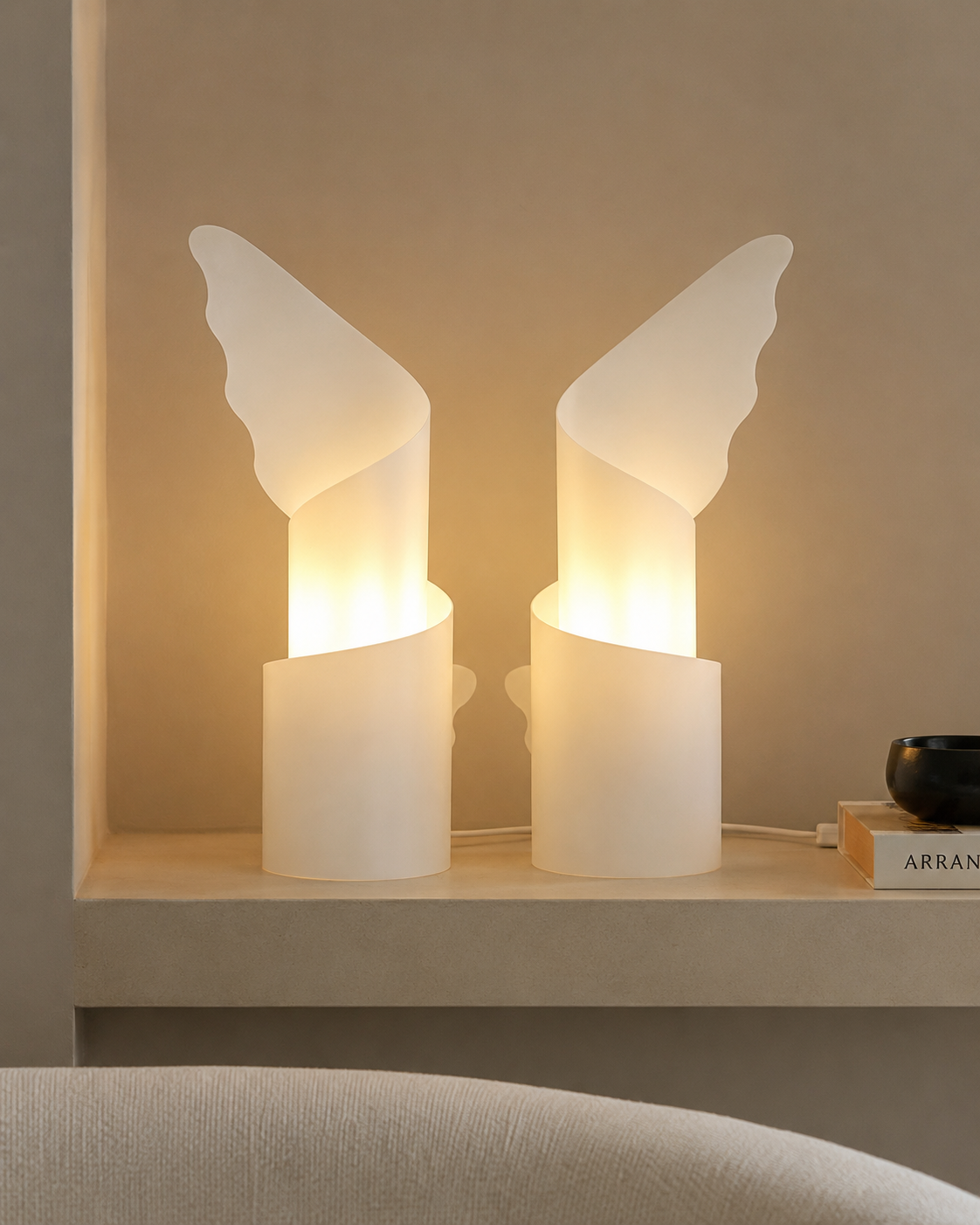 Pair of Wings Lamps designed by Riccardo Raco for Slamp