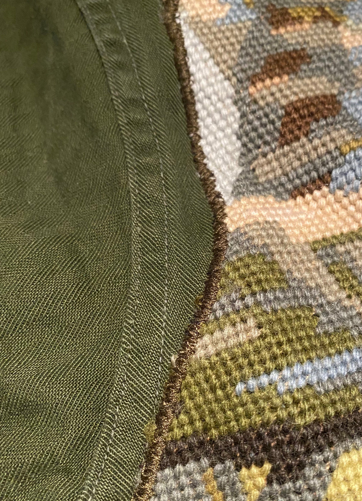 Reworked Olive Utility Jacket with Tapestry Back Panel | J+B Studio