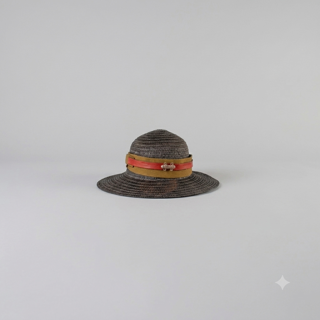 The Nomad Sombrero – Dark Charcoal Straw with Olive Canvas & Leather Accents
