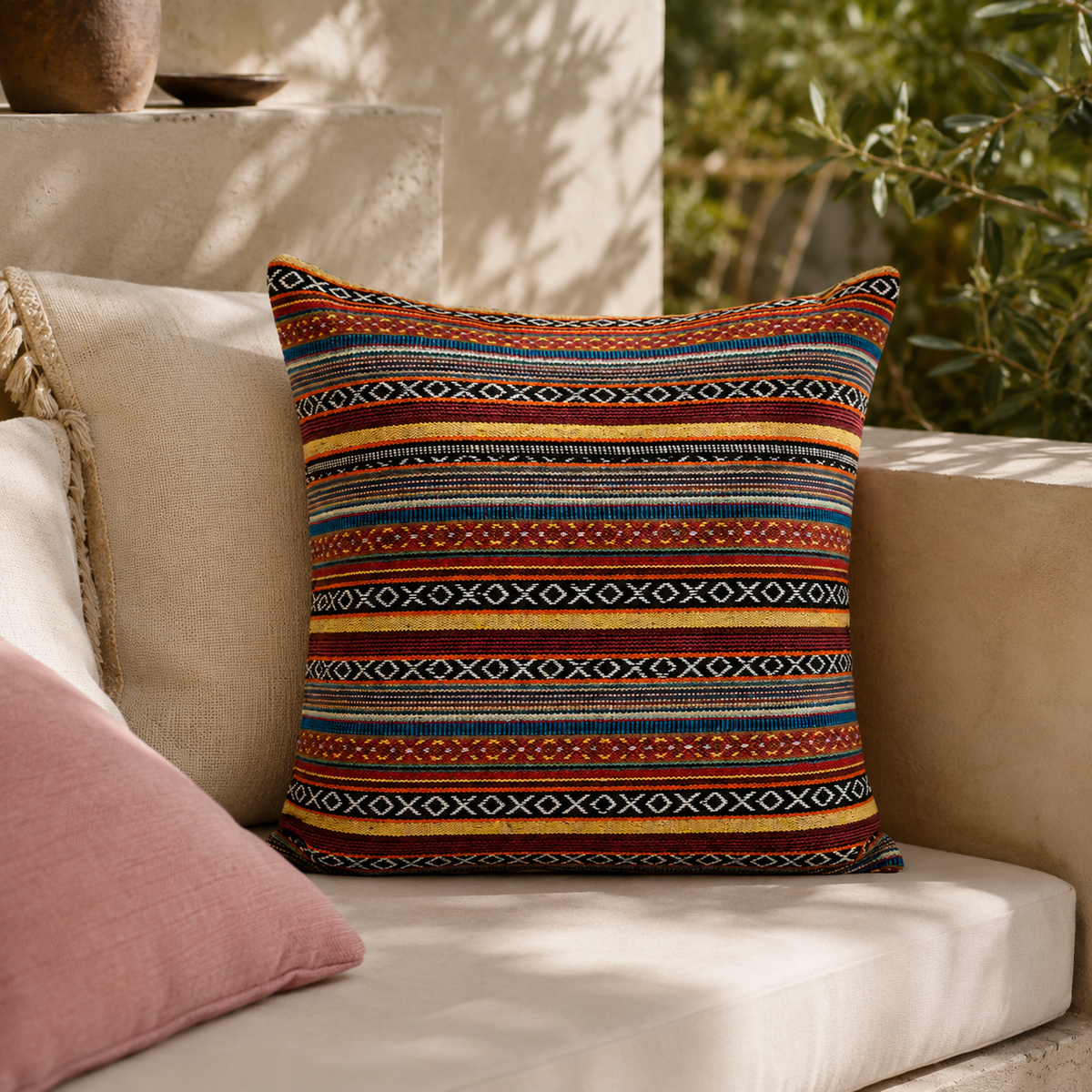 Striped Woven Cushion — Marrakesh No. 01