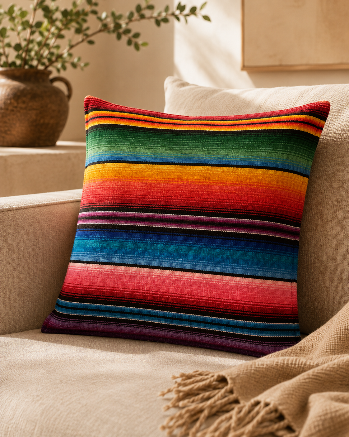 Striped Woven Cushion — Marrakesh No. 02