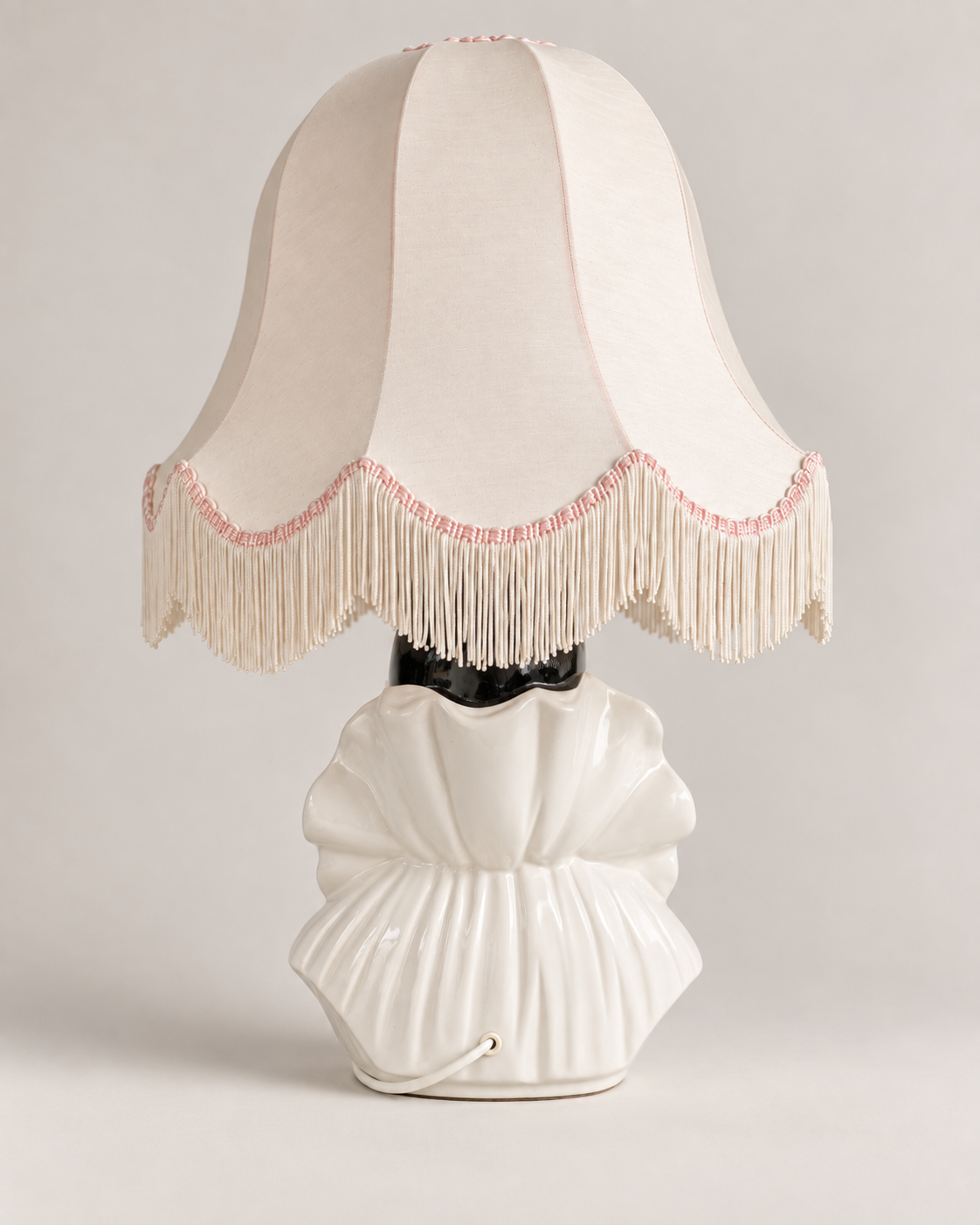 Vintage Italian Ceramic Pierrot Lamp 1980s  "La Lune"